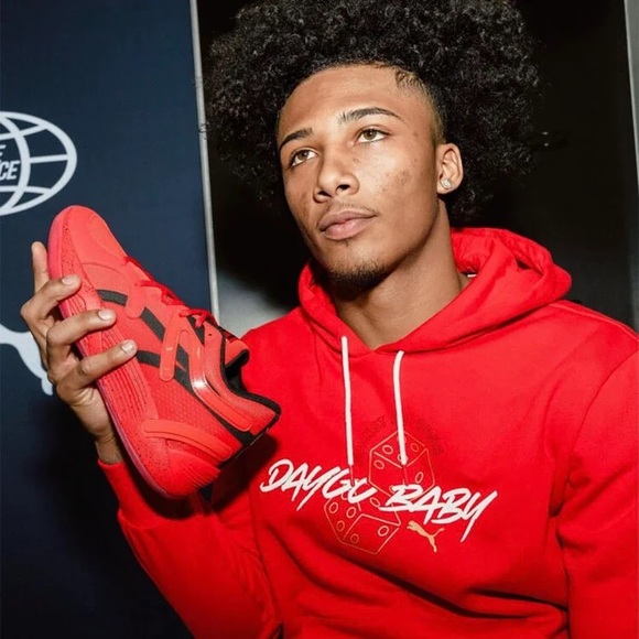 Mikey Williams x PUMA TRC Blaze Court “Daygo Baby” PE Basketball Sneakers red - Picture 2 of 6